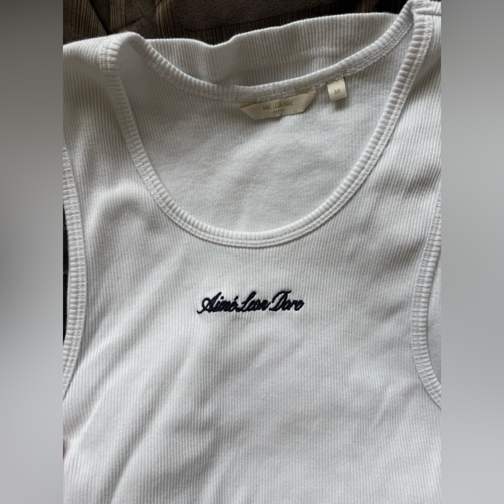 Aime Leon Dore White Ribbed Tank Top